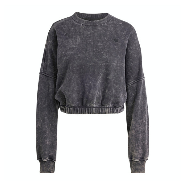 Adidas P ESS Sweater IW5756 女 長袖上衣 仿舊水洗 灰黑