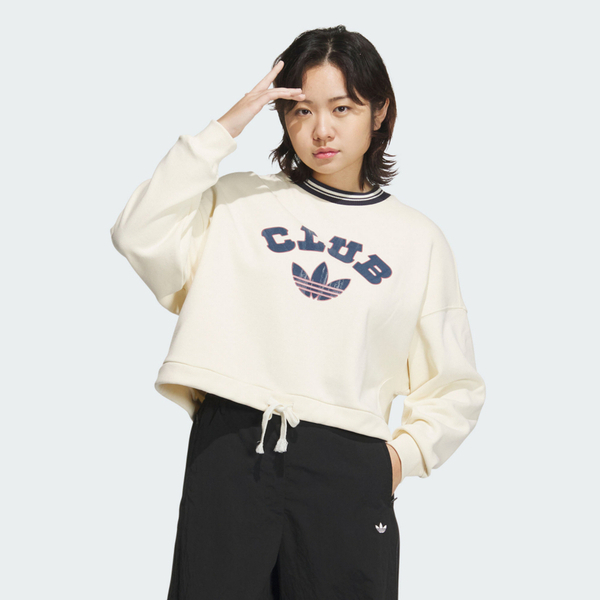 Adidas VRCT Crew W2 JD6375 女 長袖上衣 大學T 米白