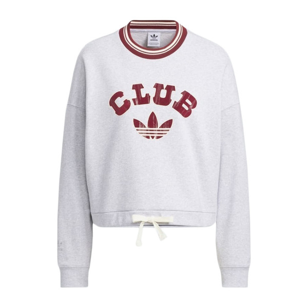 Adidas VRCT Crew W2 JD6376 女 長袖上衣 休閒長袖 灰 酒紅