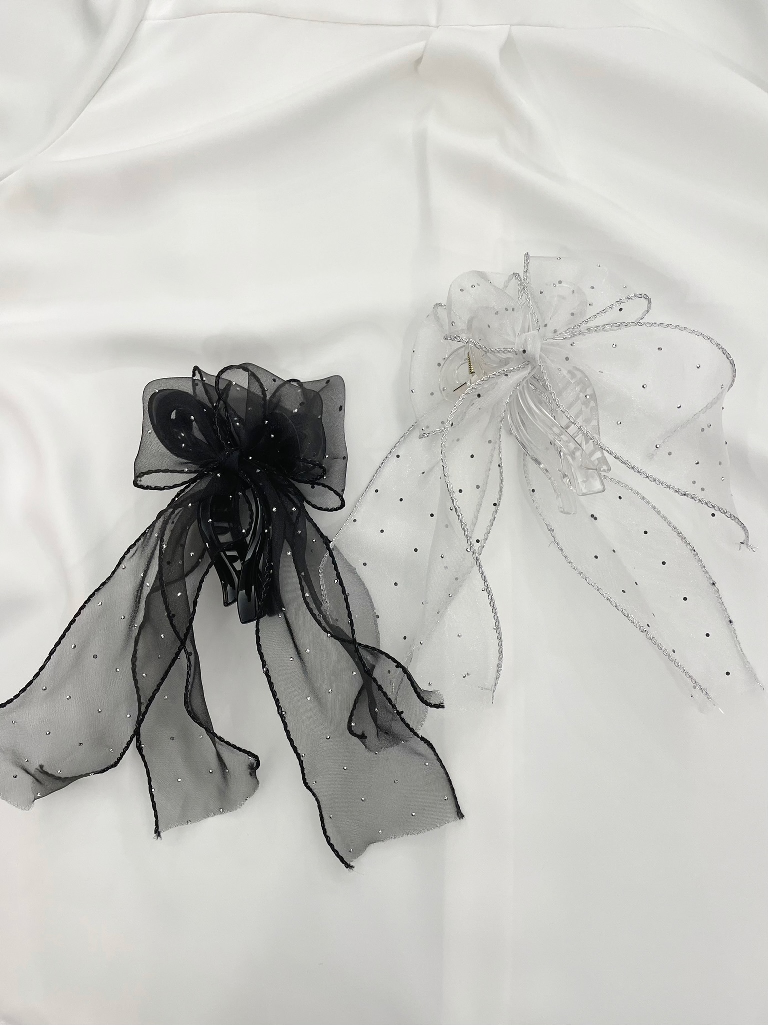 公主細閃蝴蝶結抓夾