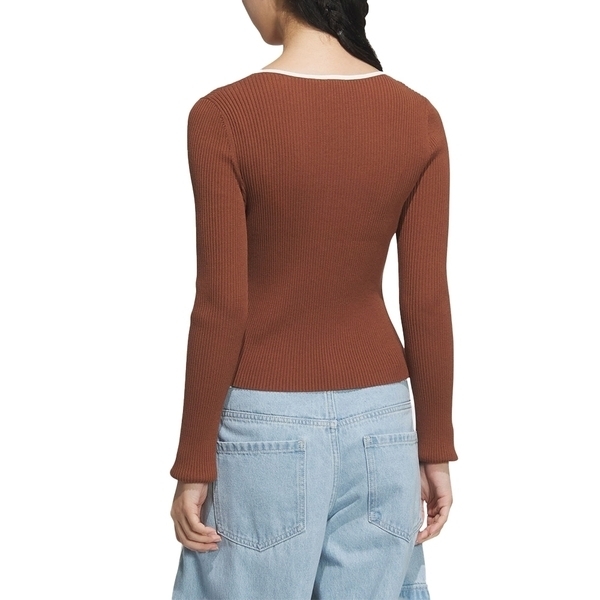 Adidas ADI LS Sweater JM8053 女 長袖上衣 休閒長袖 方領 顯瘦 穿搭 咖啡