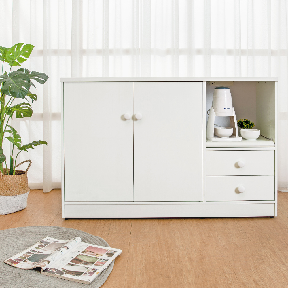 南亞塑鋼-4.2尺二門二抽一拉盤電器櫃/收納餐櫃