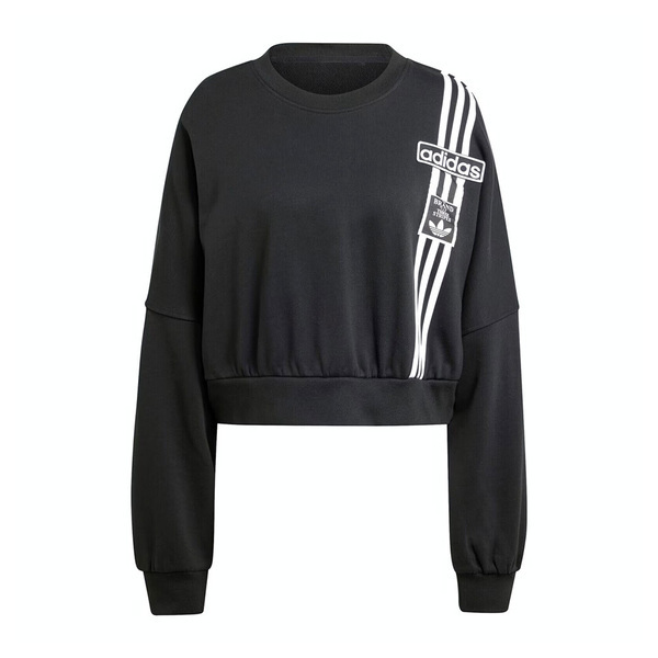 Adidas Crop Sweatshirt JD0189 女 長袖上衣 休閒長袖 寬鬆 舒適 黑