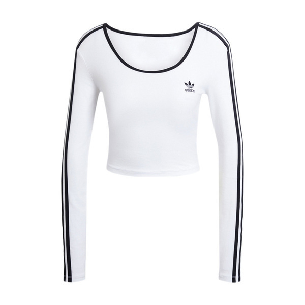 Adidas 3S LS CROP JD4625 女 短版 長袖上衣 休閒上衣 舒適 合身 低圓領 白黑