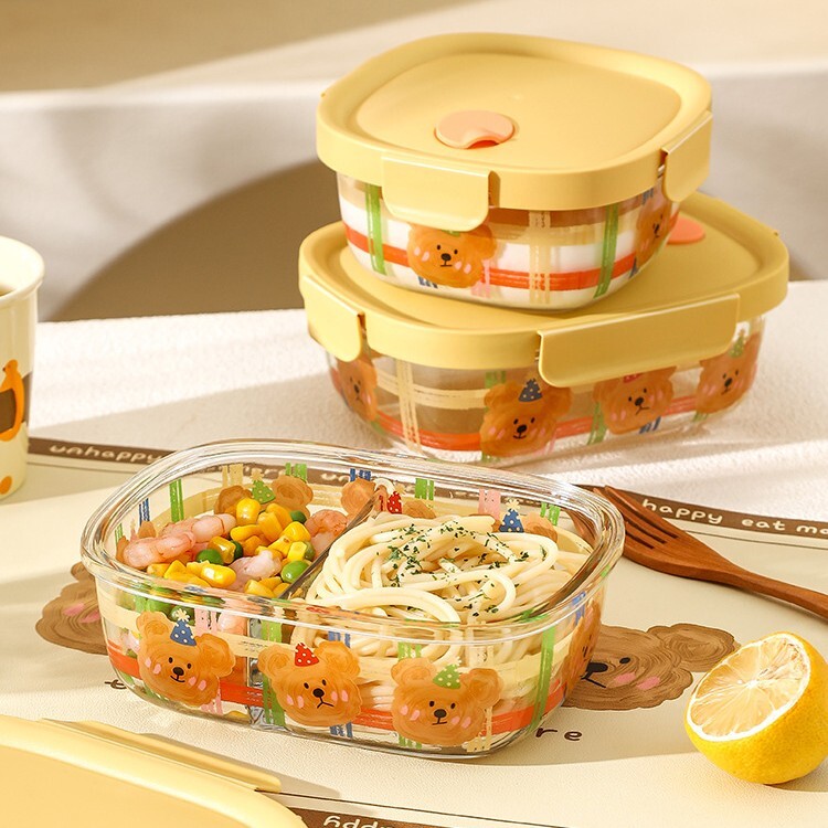 《6017》可愛奶油派對小熊保鮮便當盒