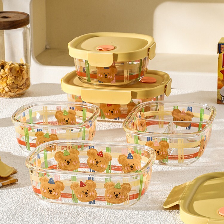 《6017》可愛奶油派對小熊保鮮便當盒