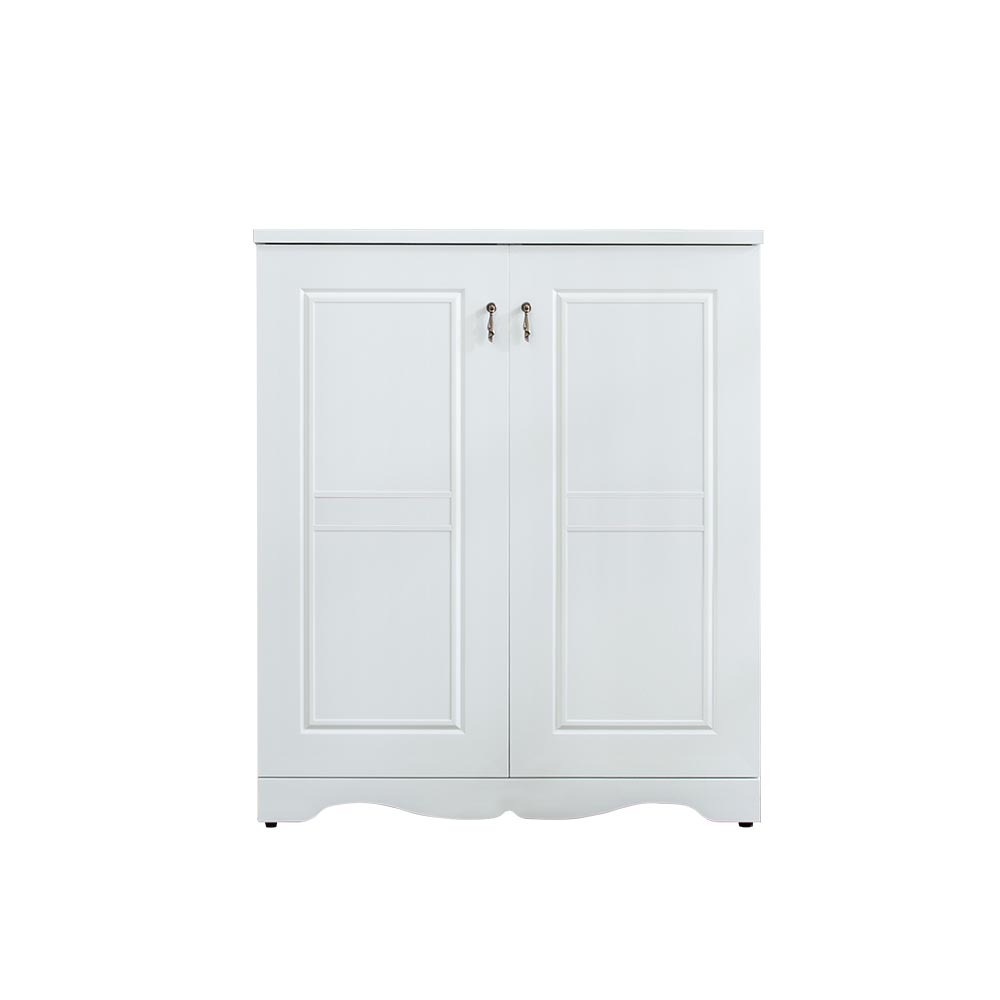 南亞塑鋼-3尺二開門橫飾條線框造型鞋櫃