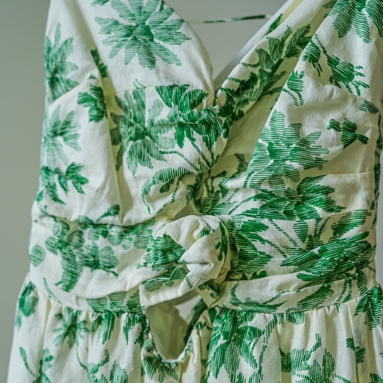 Sandro 綠色碎花洋裝