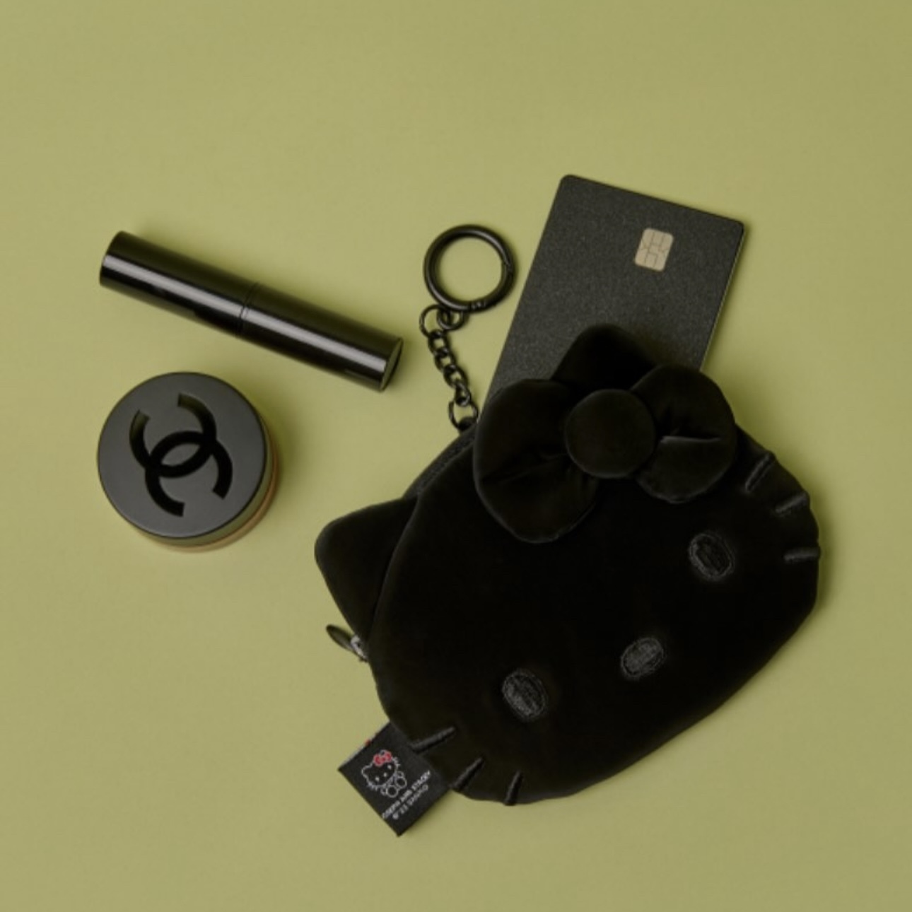 JOSEPH AND STACEY x HELLO KITTY 凱蒂貓 全黑 可掛式零錢包 卡套 / 代購