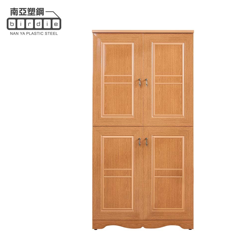 南亞塑鋼-3尺四開門橫飾條線框造型高鞋櫃