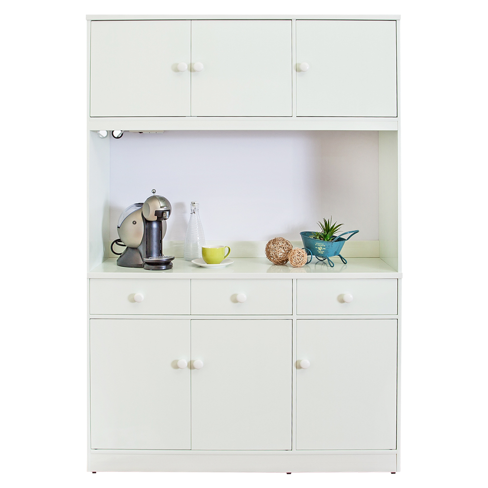 南亞塑鋼-4.2尺六門三抽塑鋼電器櫃/收納餐櫃