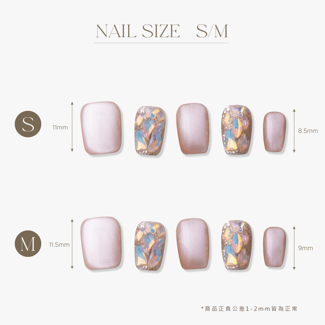 ARTiS di Voce 穿戴美甲片組合-短方-彩鑽晚宴包