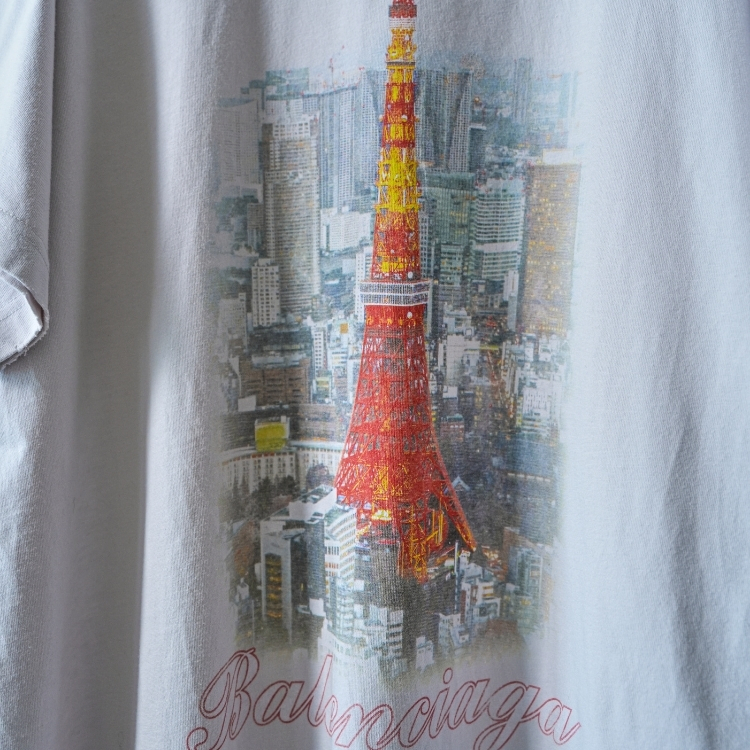 Balenciaga 白色東京鐵塔短袖上衣 1號