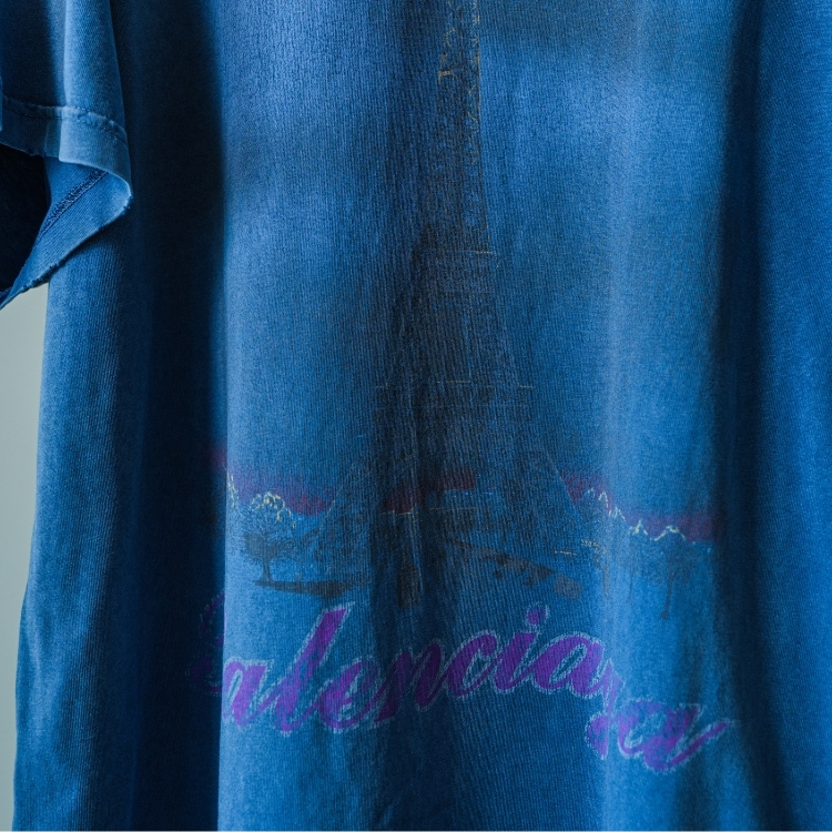 Balenciaga 灰藍色巴黎鐵塔短袖上衣 1號