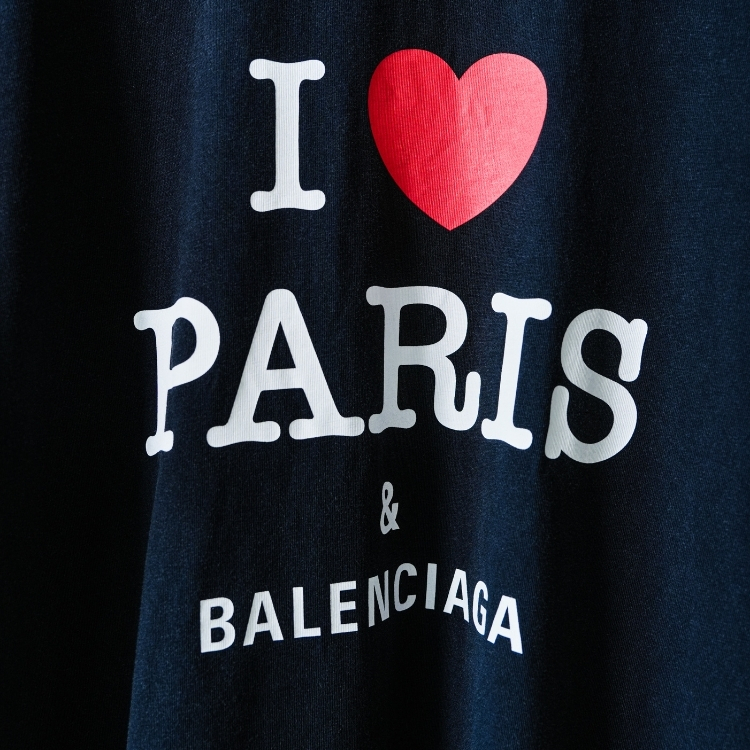 Balenciaga Love Paris & Balenciaga 黑色短袖上衣