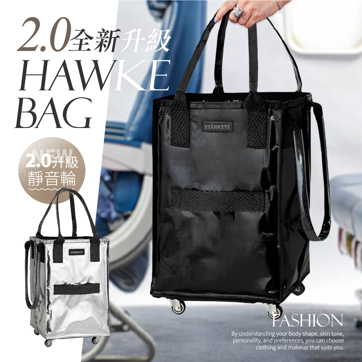 (預購商品 8/11收單) STÄRKSTE®⚡2025獨家高訂時尚折疊2.0靜音登機浩克包(S)