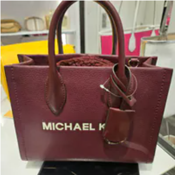 [S] MICHAEL KORS OXBLOOD 35F4G7ZC5L MIRELLA MEDIUM SIGNATURE LOGO TOTE BAG, 197853083592 (SMK1256)