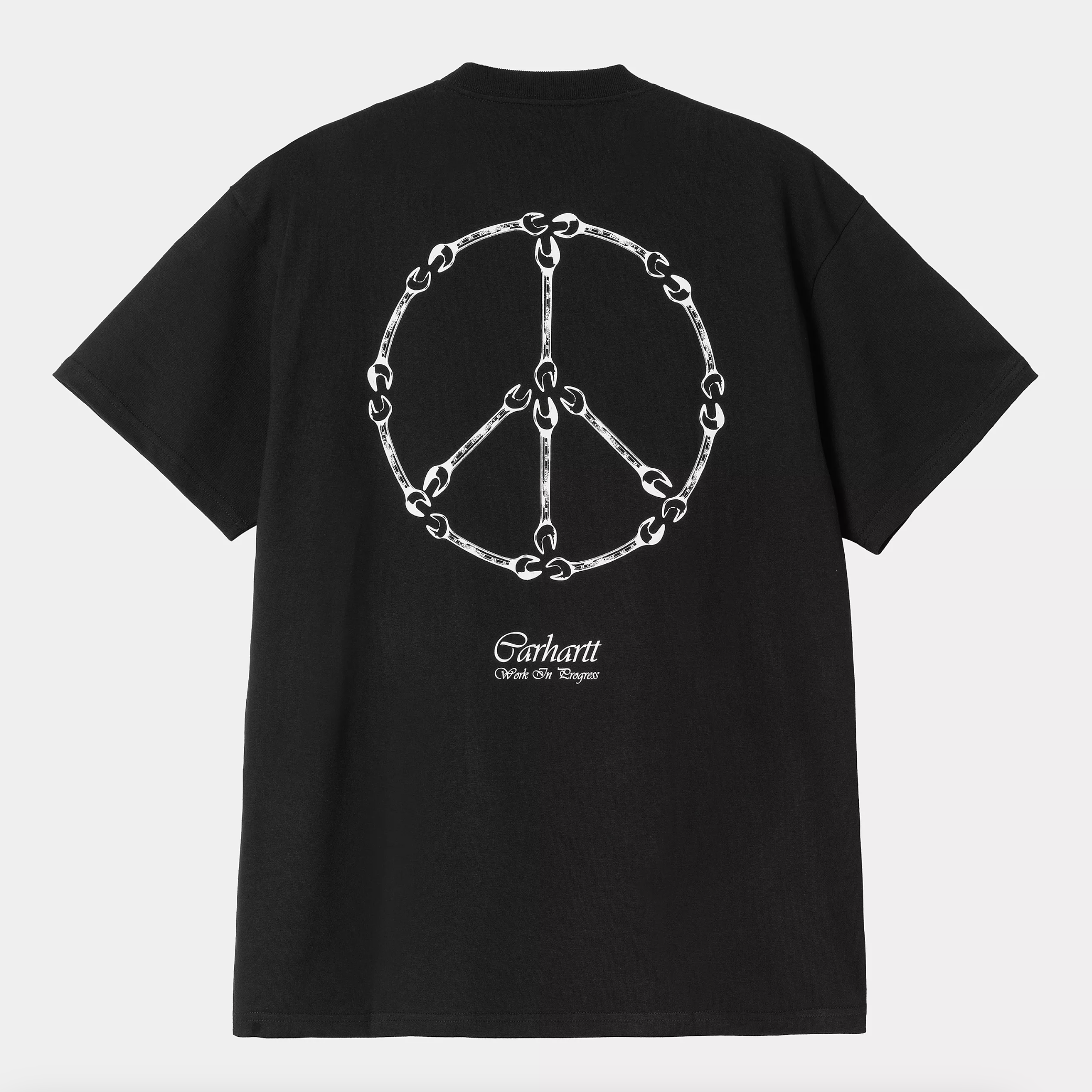 -(E2d04)-CARHARTT WIP S/S PEACE AND WORK T-SHIRT DETROIT 板手 和平符號 短Ｔ 黑色/白色-I034763