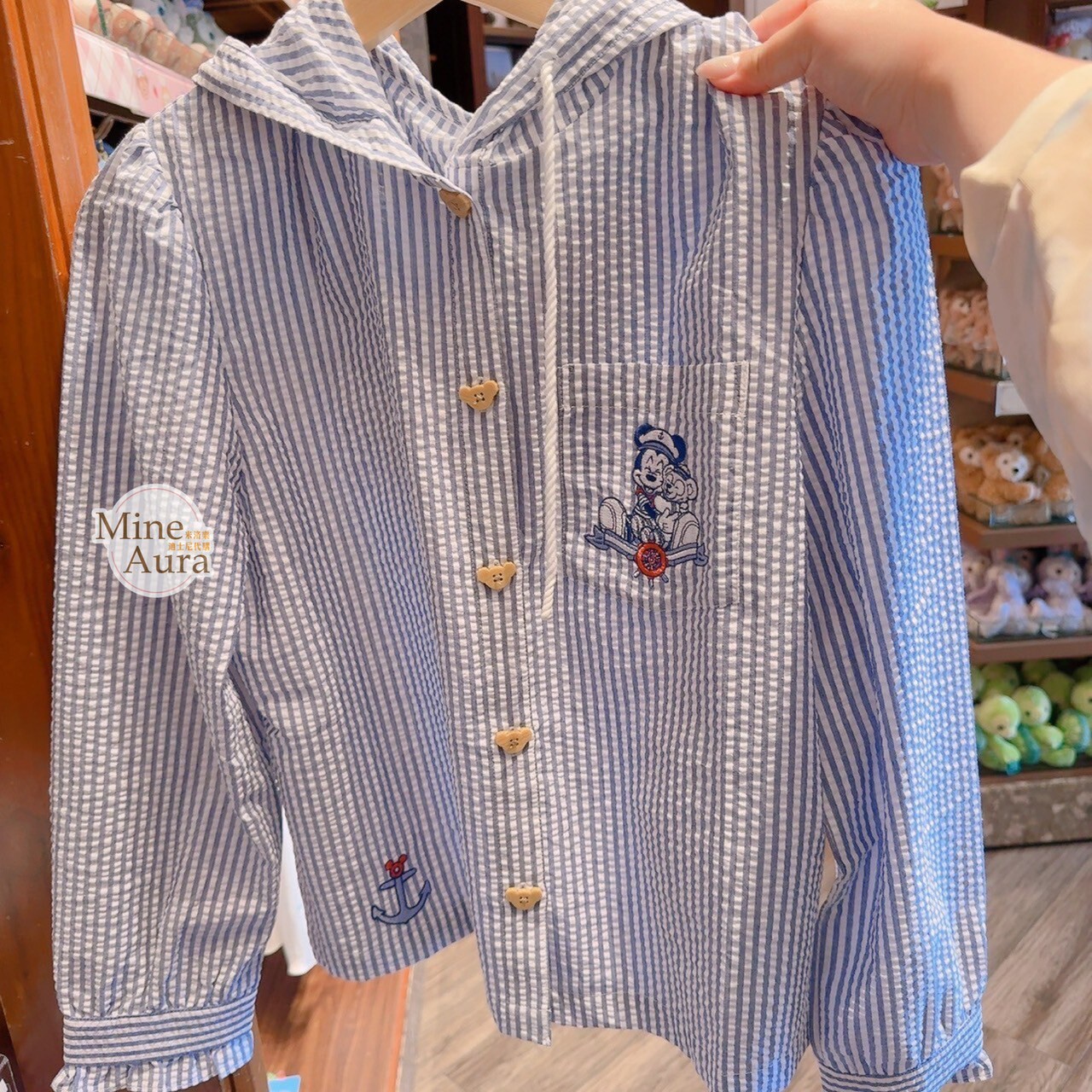 Coastal Days 米奇 Mickey 達菲 Duffy 直條紋 圖案 連帽 外套 -香港迪士尼樂園