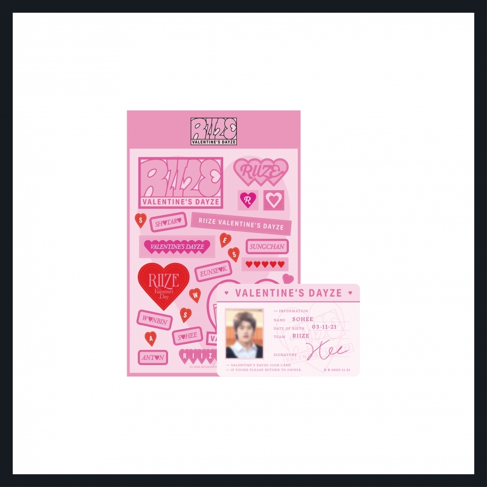 RIIZE-[VALENTINE’S DAYZE]可移除貼紙+ID卡