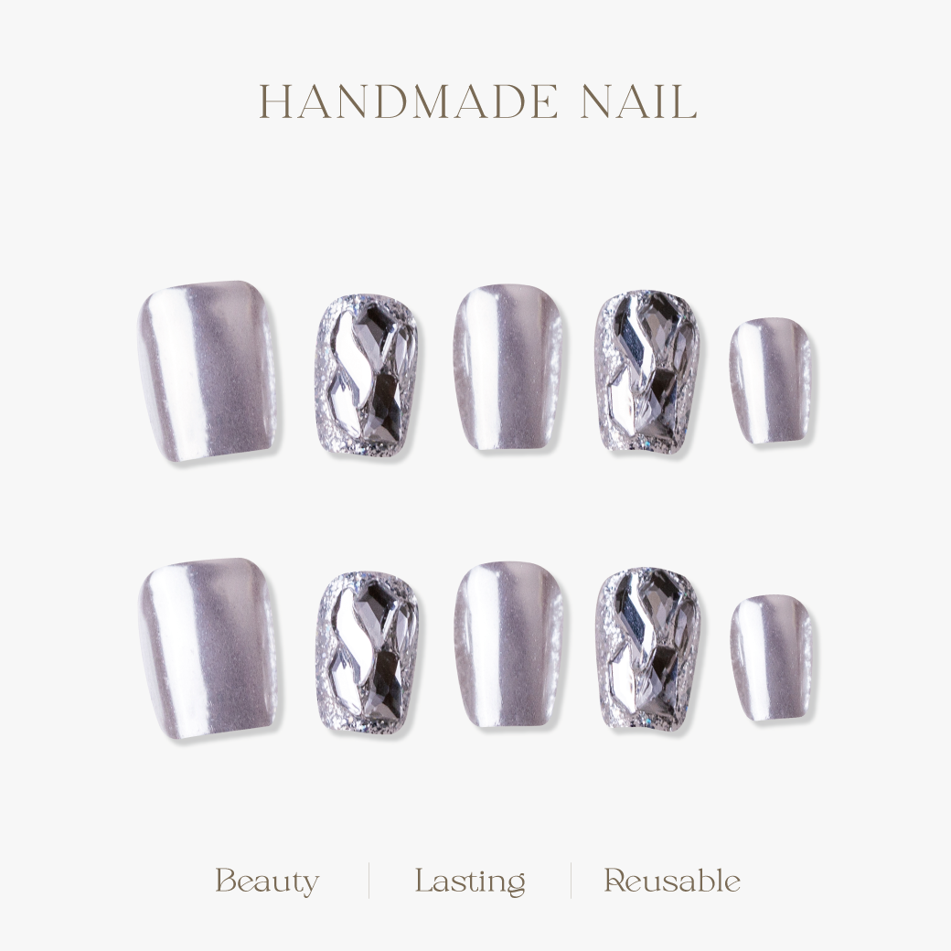 ARTiS di Voce 穿戴美甲片組合-短方-晶鑽晚宴包