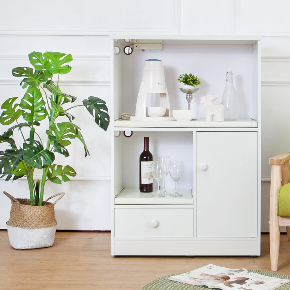 南亞塑鋼-2.6尺一門一抽二拉盤塑鋼電器櫃/收納餐櫃