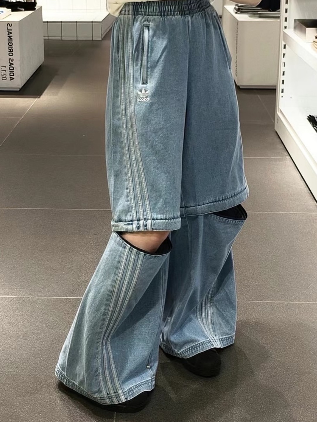 ADIDAS ORIGINALS ADILENIUM 多穿式 可拆式牛仔褲