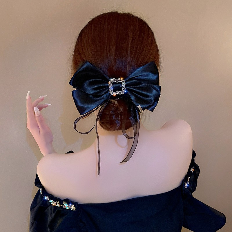 Minimalist Rhinestone Ribbon Bow