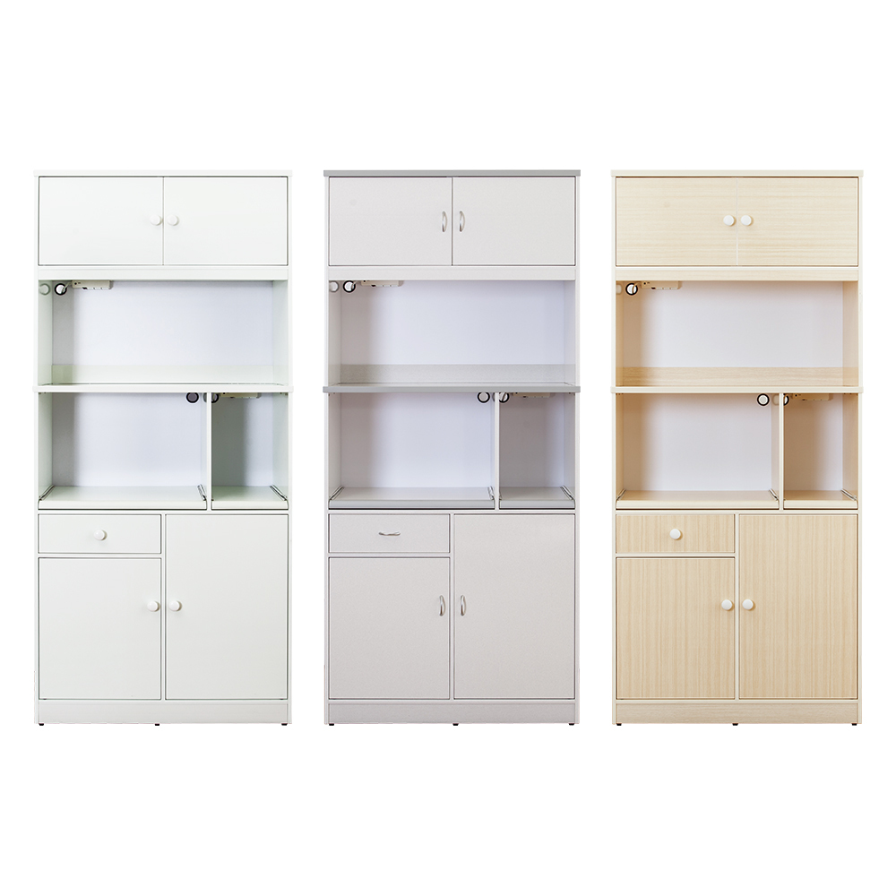 南亞塑鋼-3.2尺四門一抽二拉盤上開放塑鋼電器櫃/收納餐櫃