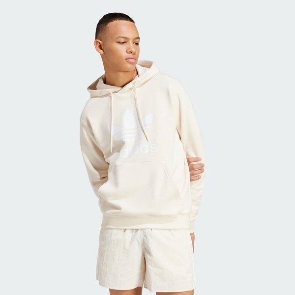 Adidas Trefoil Hoody IM9408 男 連帽 上衣 帽T 運動 經典 三葉草 休閒 棉質 米白