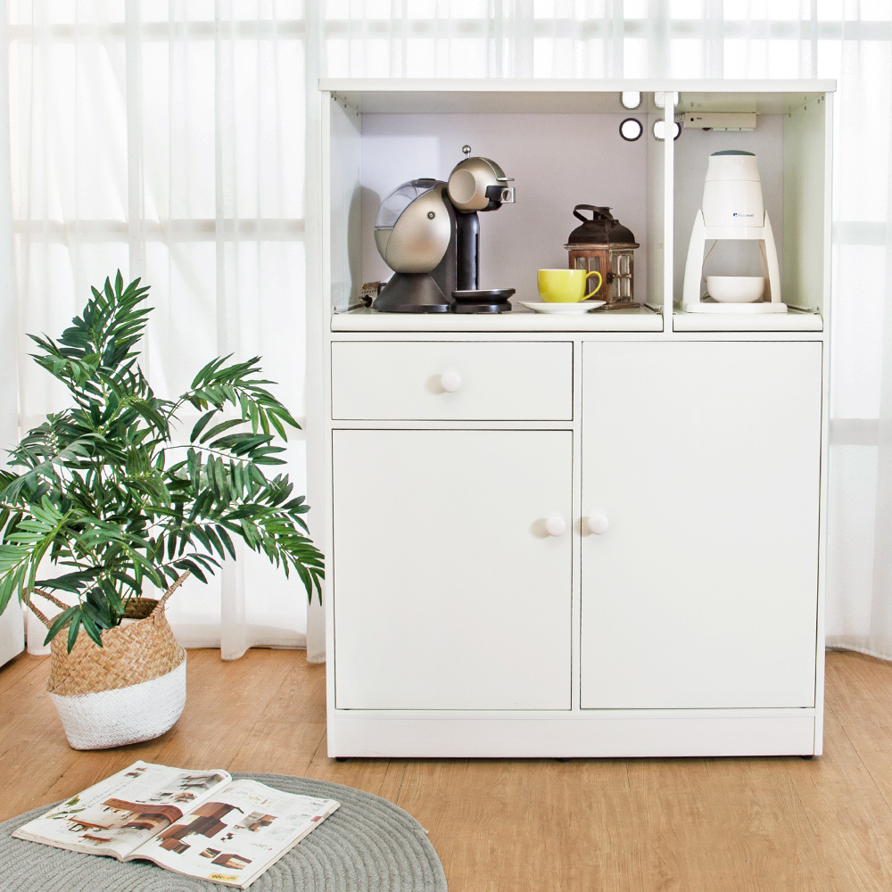 南亞塑鋼-3.2尺二門一抽二拉盤塑鋼電器櫃/收納餐櫃