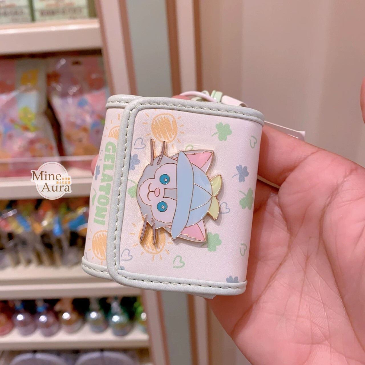 達菲 Duffy 與好友們 自然的色彩系列 傑拉托尼 畫家貓 Gelatoni 造型 耳機包 收納包 吊飾 -上海迪士尼樂園