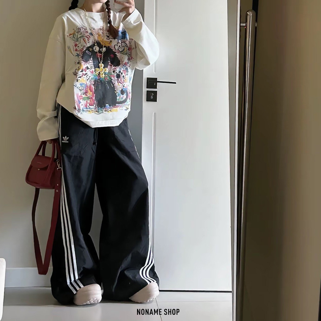 ADIDAS OG Parachute SS25 三葉草 梭織 寬鬆 闊腿 傘兵褲 長褲 (女款)