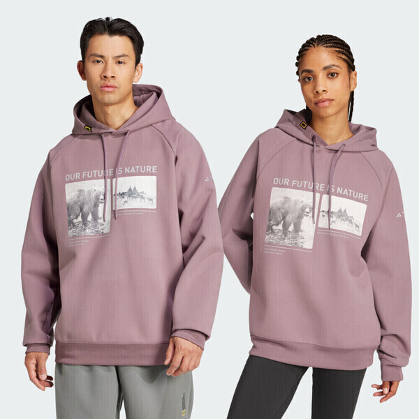 Adidas NG U Aerordy HD JJ4357 男女 連帽 上衣 國家地理 休閒 寬鬆 吸濕排汗 深粉