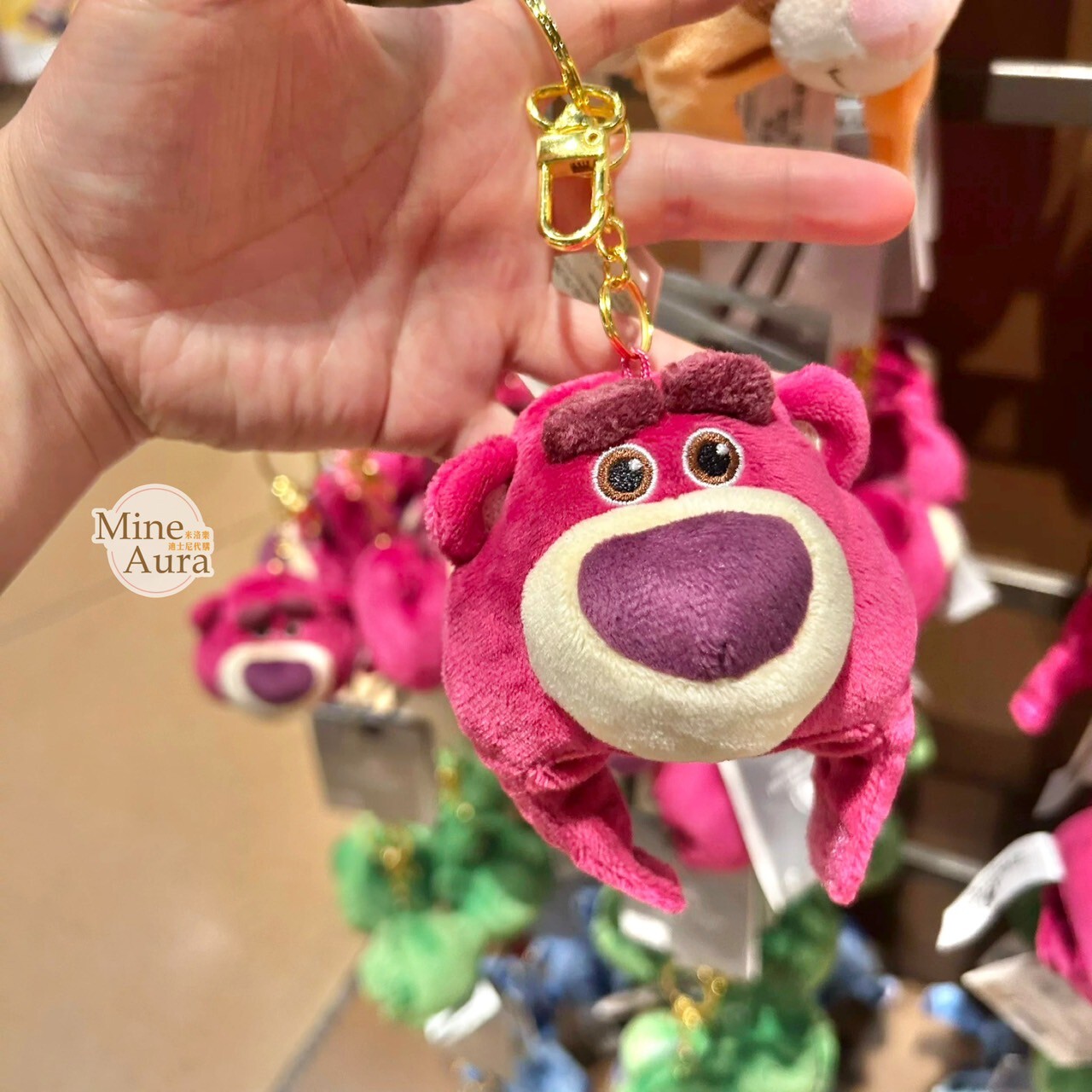 熊抱哥 Lotso 頭套造型 鑰匙圈 吊飾 玩具總動員 Toy Story -上海迪士尼樂園