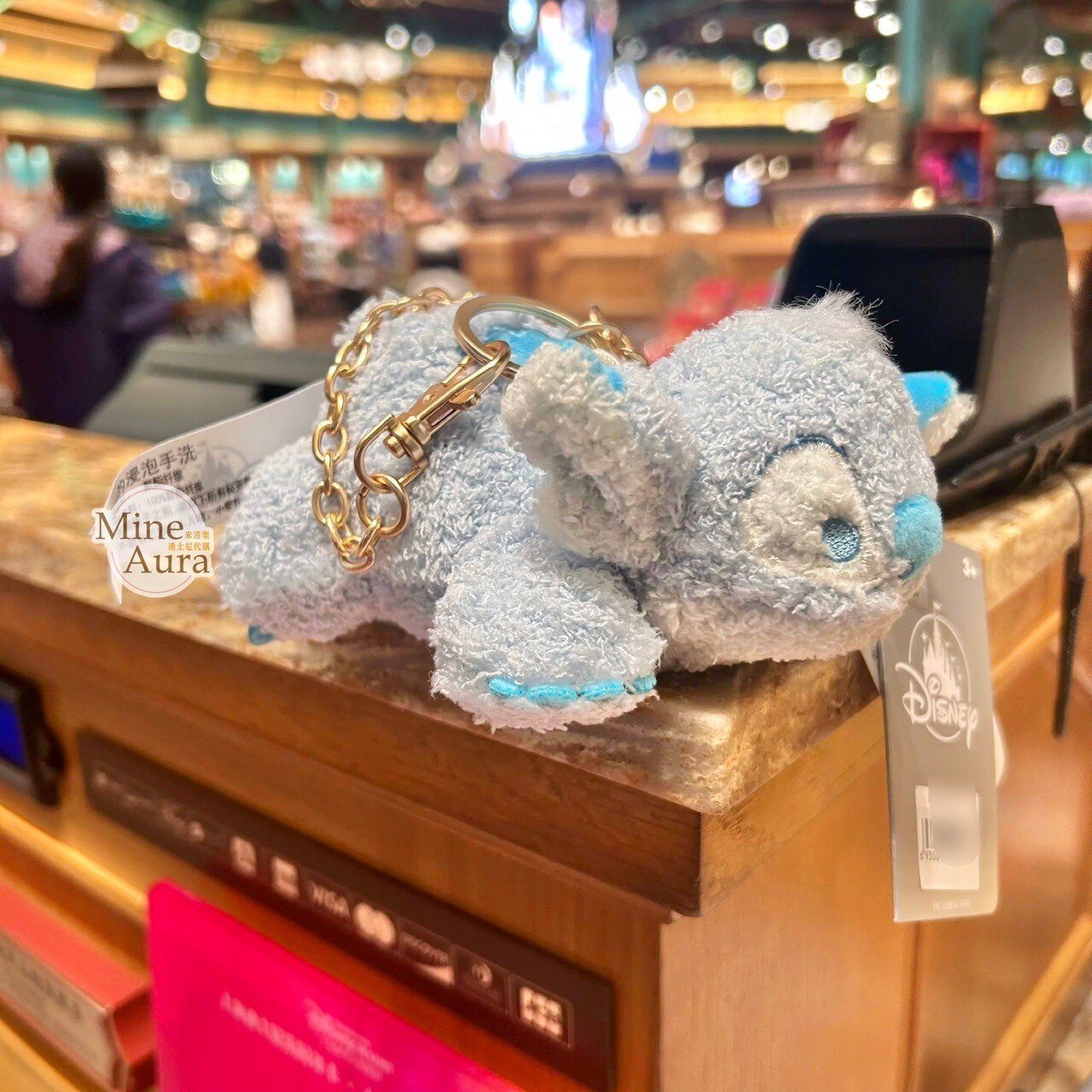 (限時特價) 雲朵絨絨系列 史迪奇 Stitch 趴趴 趴姿 絨毛 吊飾 鑰匙圈 星際寶貝 Lilo & Stitch -上海迪士尼商店