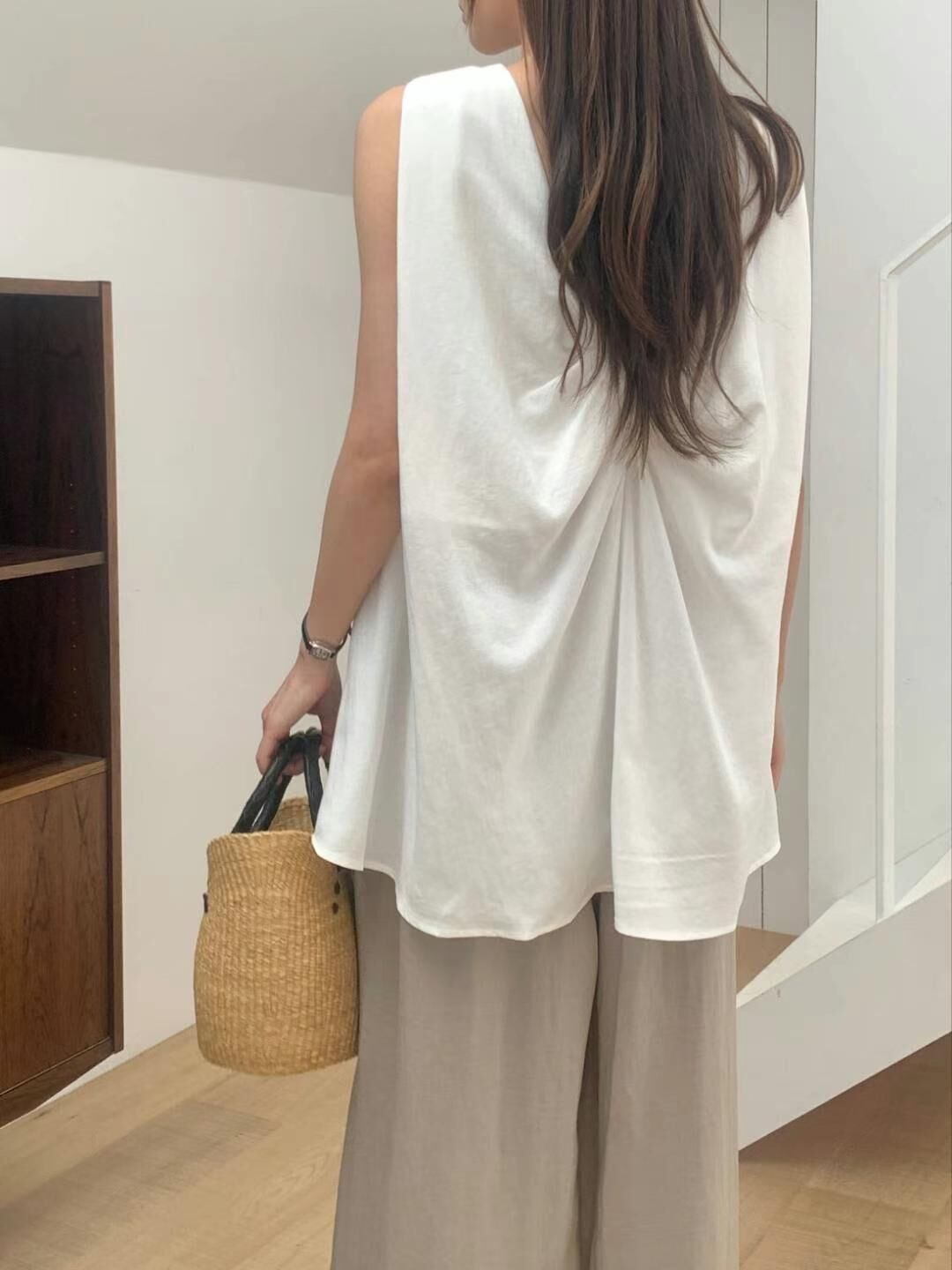 Flubber twist silk & linen blouse