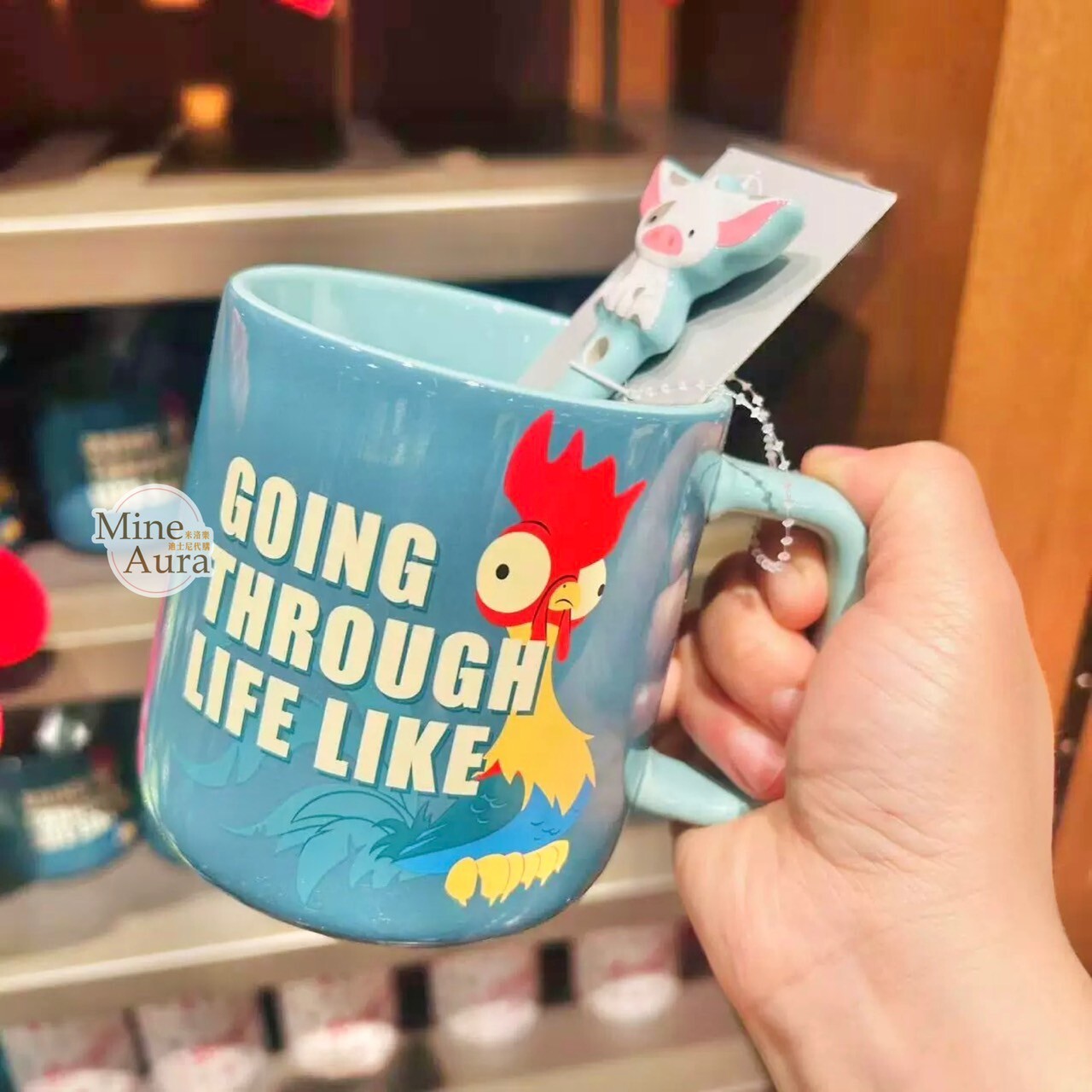 嘿嘿 Heihei 公雞 圖案 噗噗豬 Pua 造型湯勺+馬克杯 水杯 組 海洋奇緣 Moana -上海迪士尼樂園