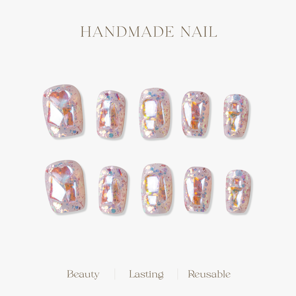 ARTiS di Voce 穿戴美甲片組合-短方-礦彩跳跳糖