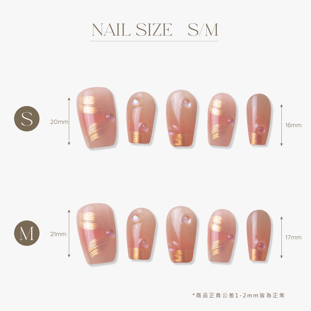 ARTiS di Voce 穿戴美甲片組合-短梯-琉金絲帶