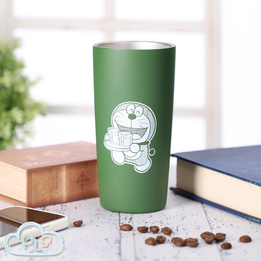 現貨 保溫保冷不銹鋼杯子 440ml Have A Relaxing Day 多啦A夢 未來百貨 綠色 #40032