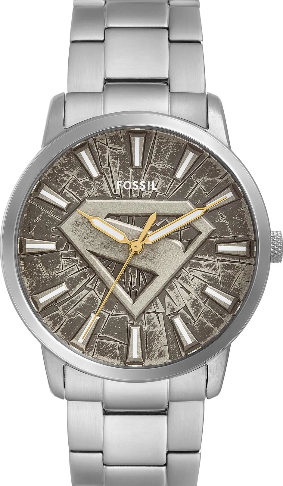 萬年鐘錶 - Fossil  x Superman  超人再起限量聯名不鏽鋼錶帶男錶 LE1207SET  錶徑42MM