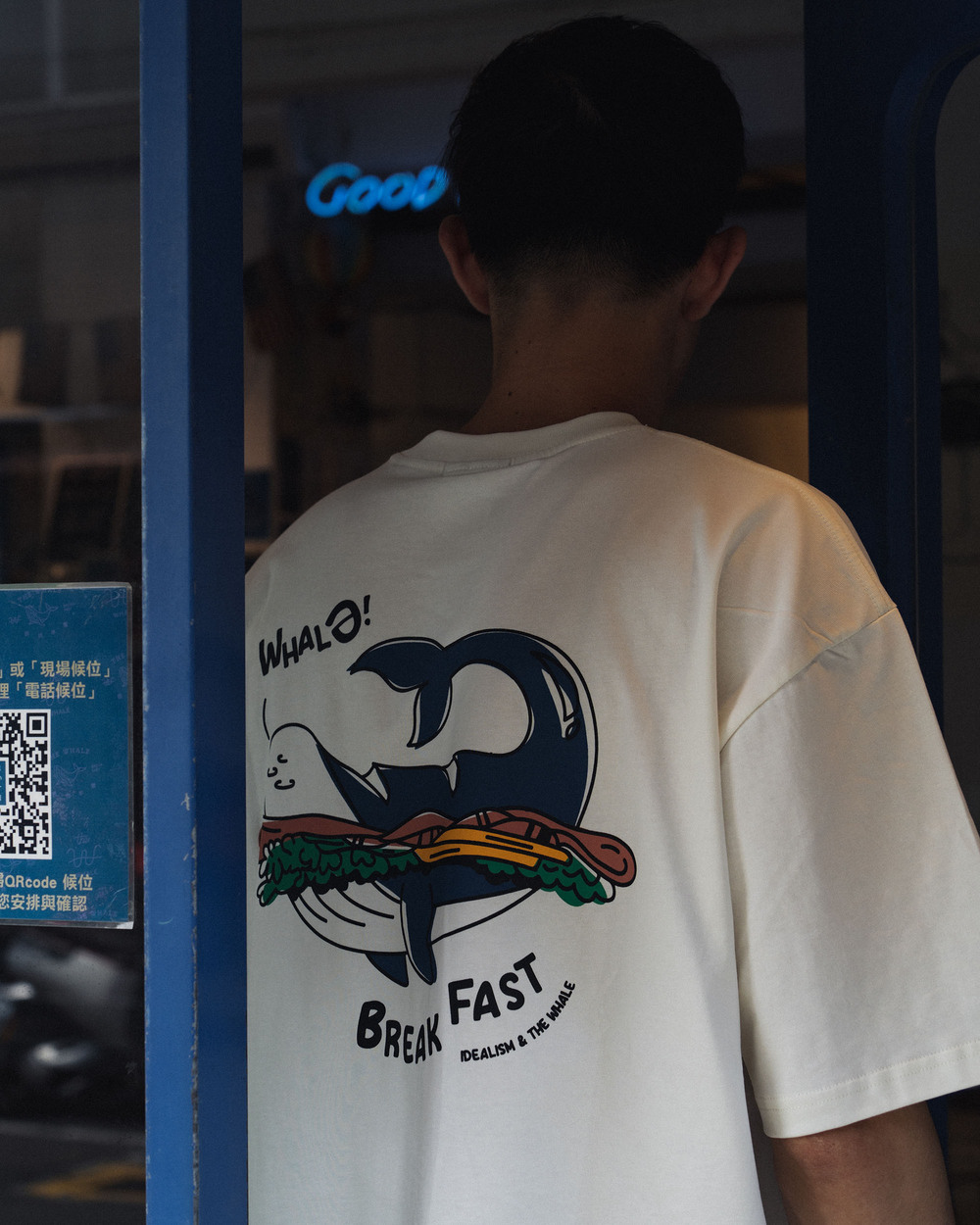 idealism 法棍鯨魚短袖T恤 白/深藍 25 S/S WHALe Tee