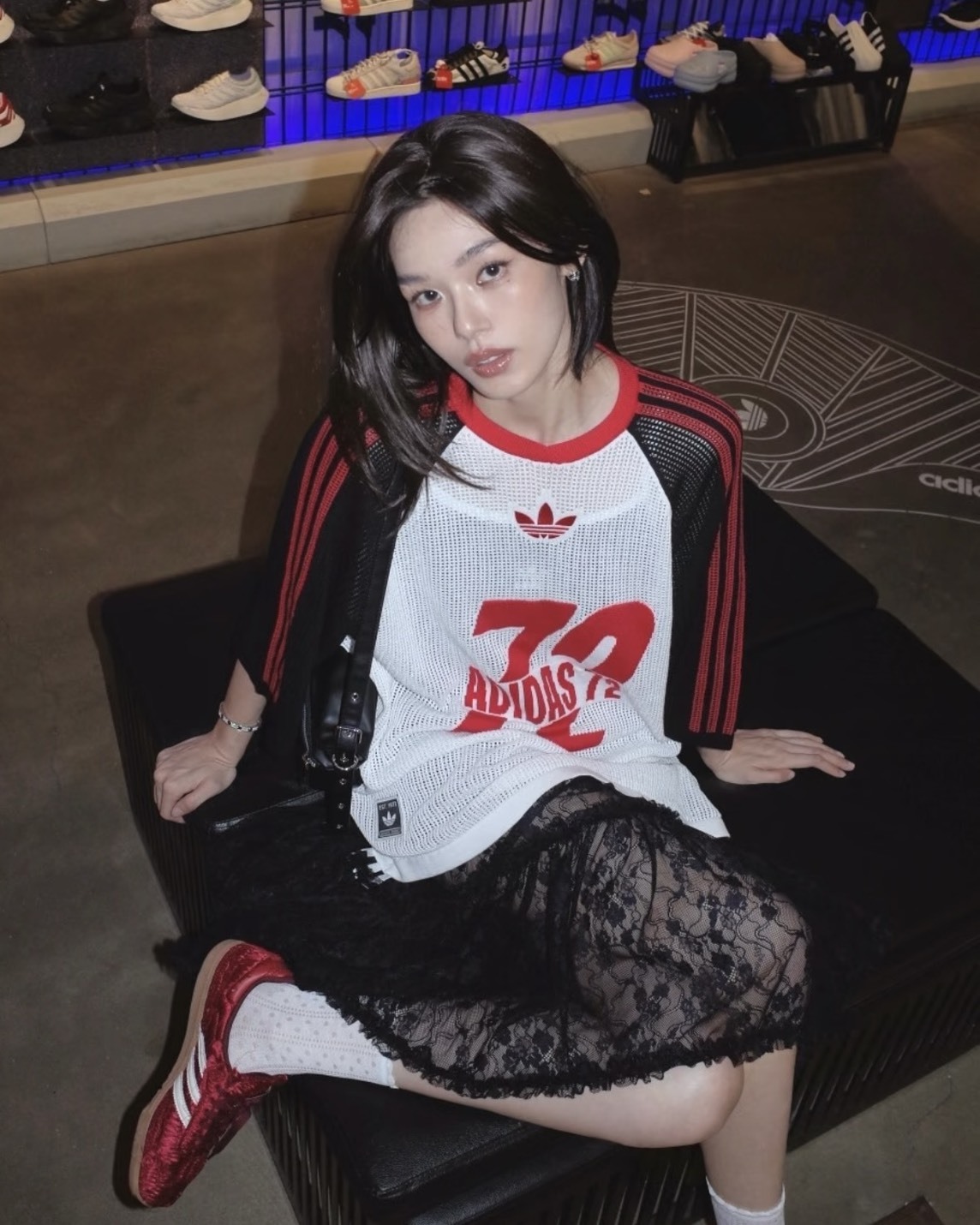 ADIDAS OG 網格復古撞色上衣