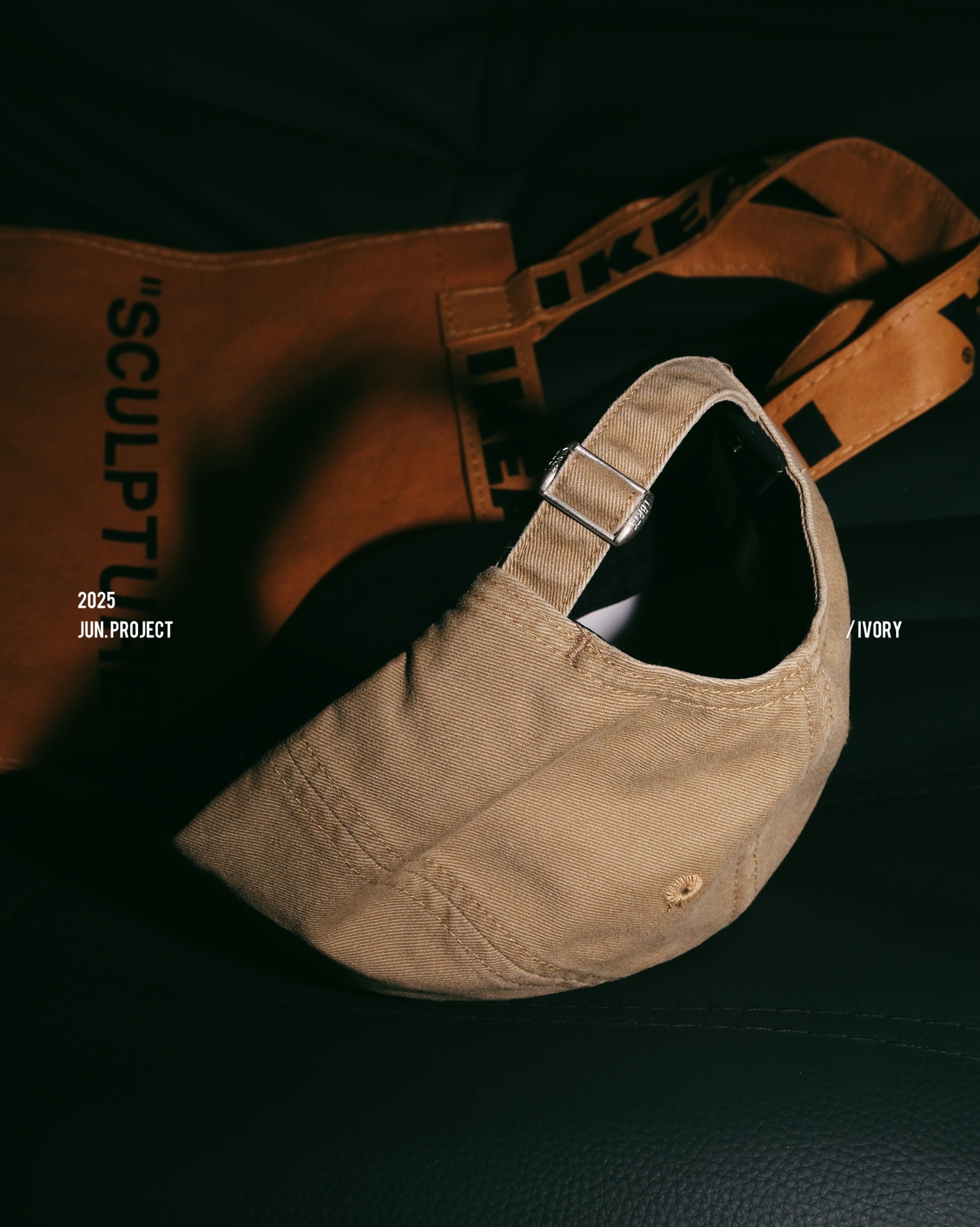 IVORY 拼接 刺繡 字體 老帽 卡其【LC0027NT】