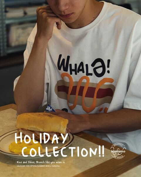 idealism 發泡印刷短袖T恤 白/黑 25 S/S WHALe Hotdog Tee