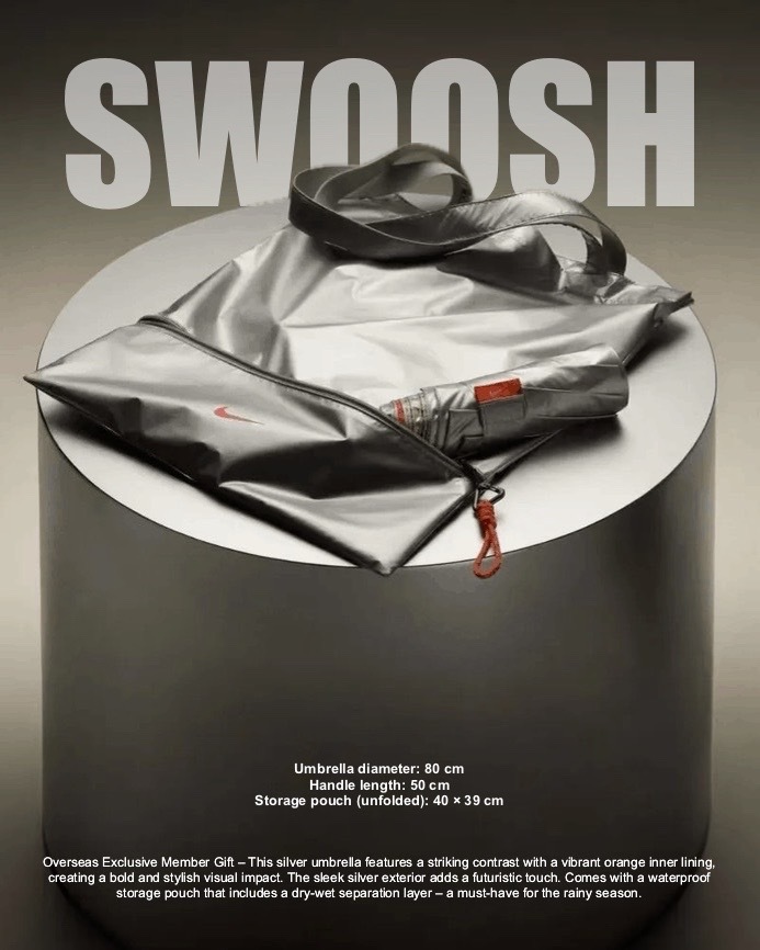 #現貨 NIKE 折疊 雨傘 附防水提袋 銀色