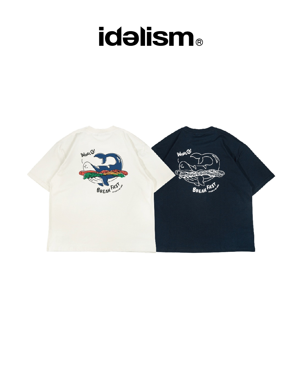 idealism 法棍鯨魚短袖T恤 白/深藍 25 S/S WHALe Tee
