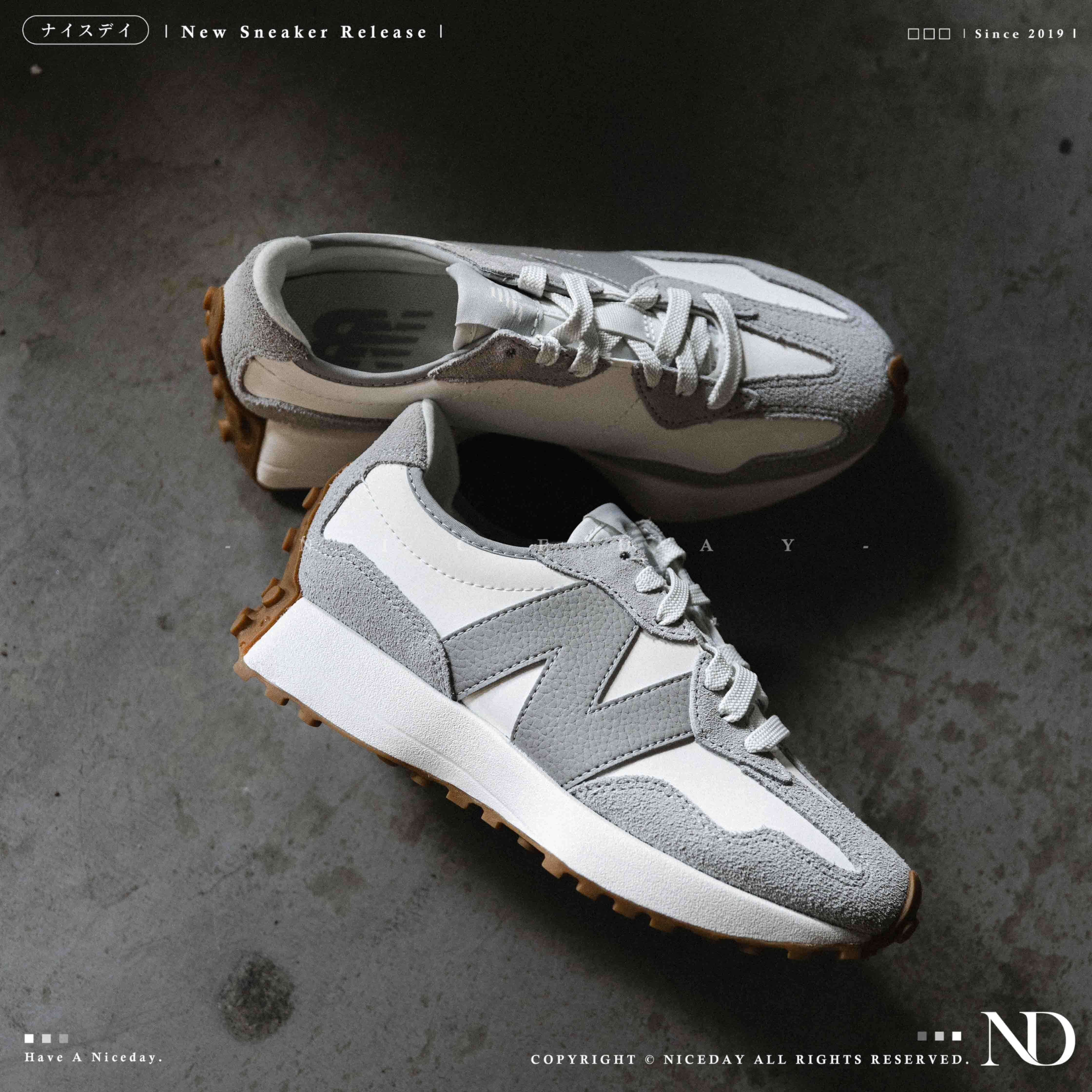NICEDAY 現貨 New Balance 327 灰白 白灰 焦糖底 灰 銀 女鞋 WS327NKC
