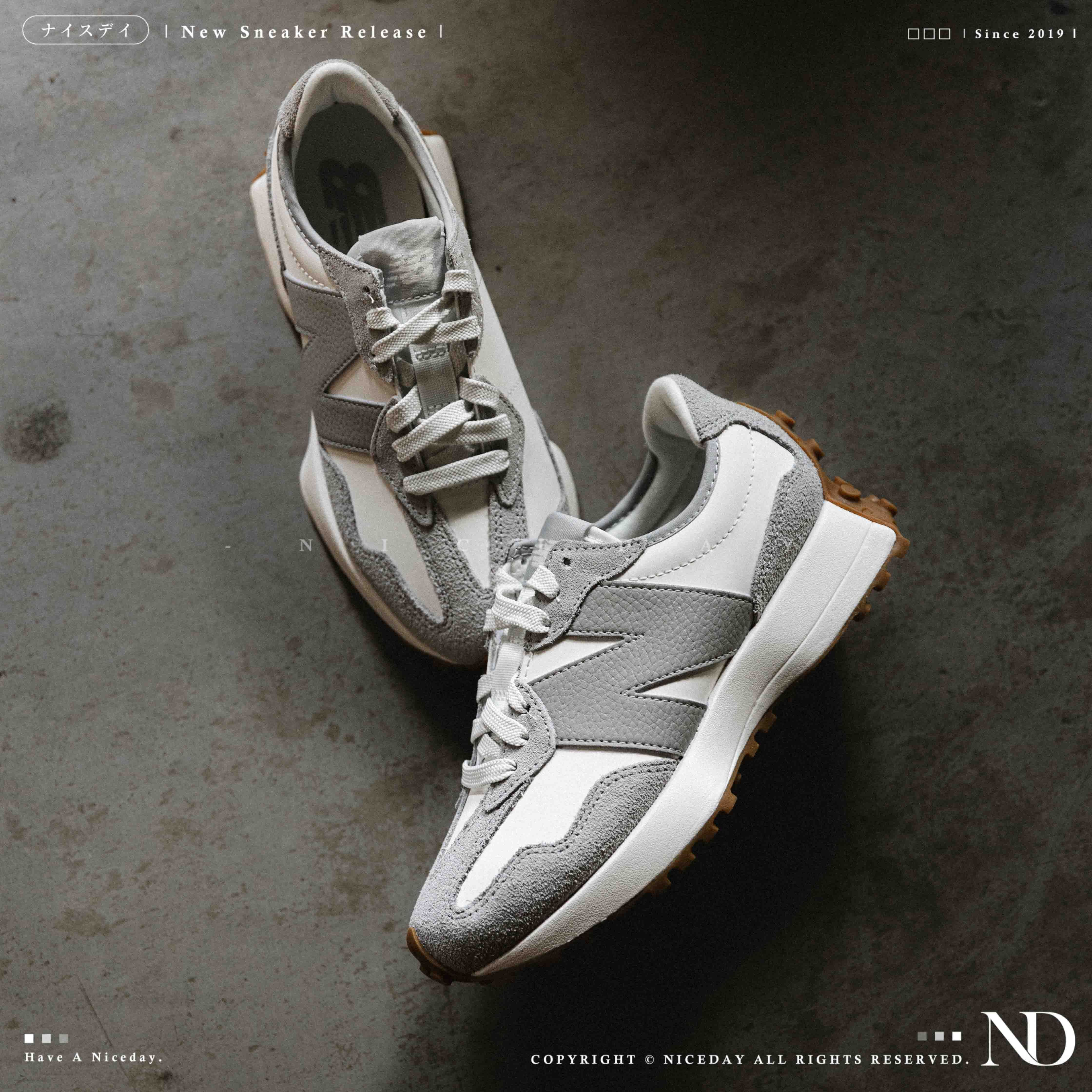 NICEDAY 現貨 New Balance 327 灰白 白灰 焦糖底 灰 銀 女鞋 WS327NKC